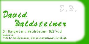 david waldsteiner business card